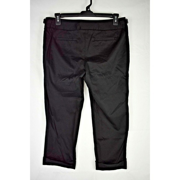 KENNETH COLE Womens Crop Pants Cuffed BLACK‎ - SIZE 12 - Picture 2 of 6